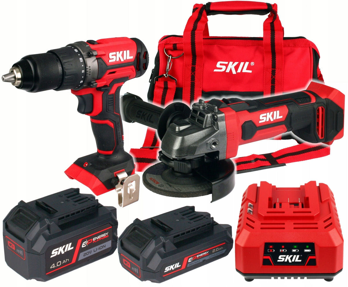 TOOL SET 20V GRINDER 125mm 3921 SCREWDRIVER 3008 SKIL 2,0Ah + 4,0Ah