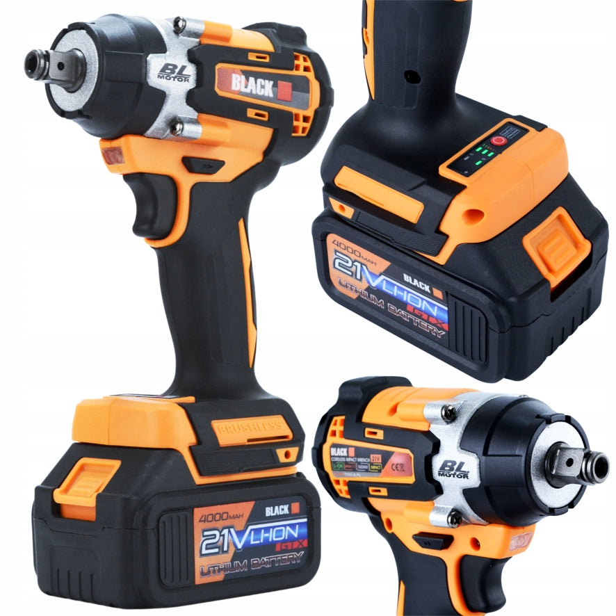 TOOL SET 2in1 GRINDER + IMPACT WRENCH 2X BATTERY 21V 3AH BLACK Packaging status original