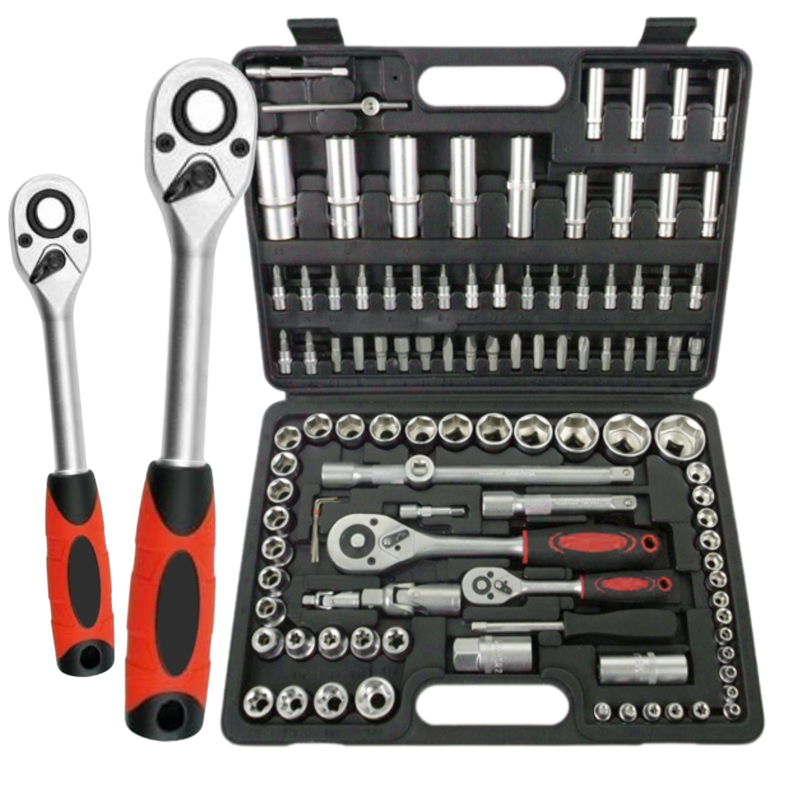 TOOL SET SOCKET WRENCHES 160 PCS 2 RATCHETS 1/2" 1/4 +YATO TORX EAN (GTIN) 0638097085985