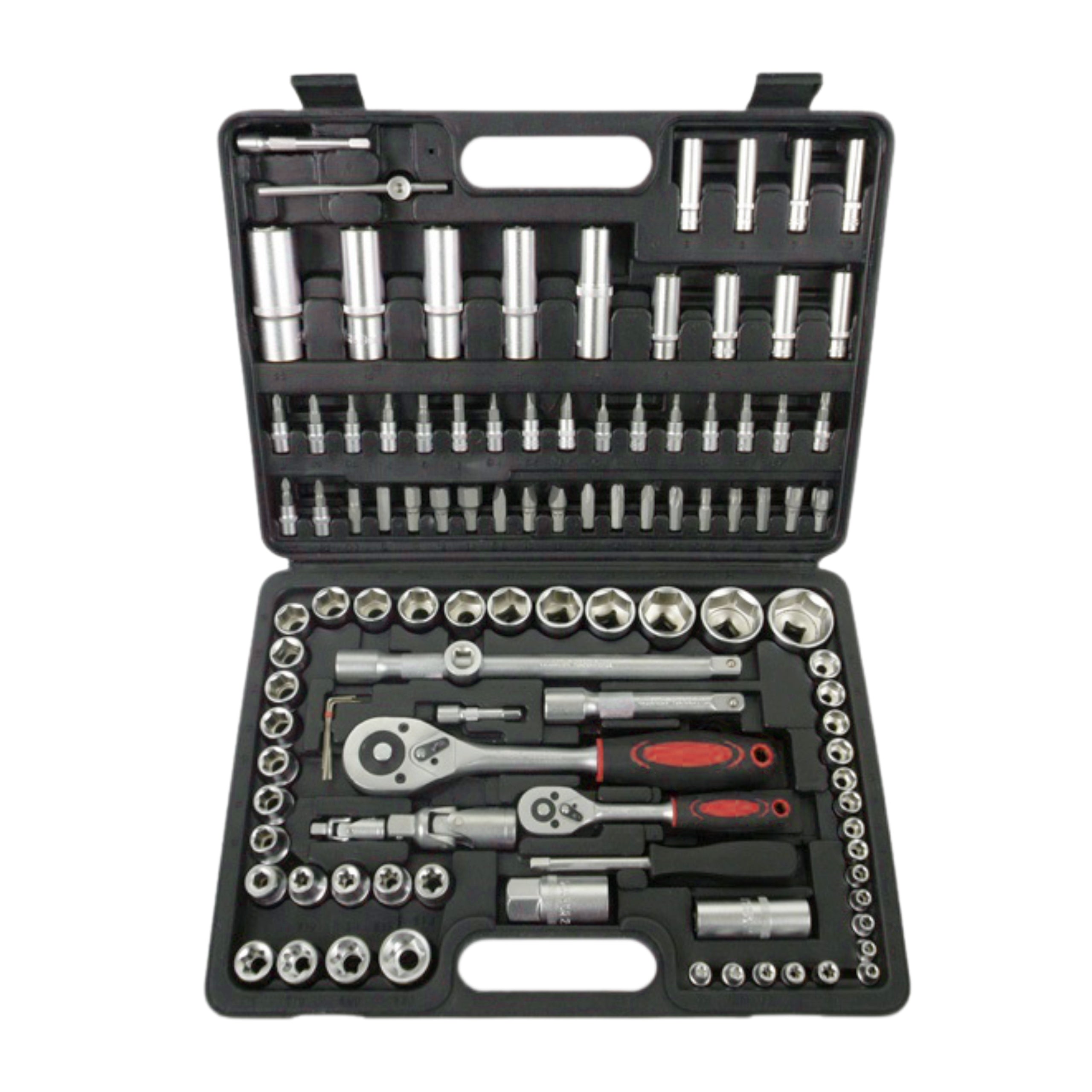 TOOL SET SOCKET WRENCHES 160 PCS 2 RATCHETS 1/2" 1/4 +YATO TORX Manufacturer code KLUCZE 108 + YT-0400 + płachta