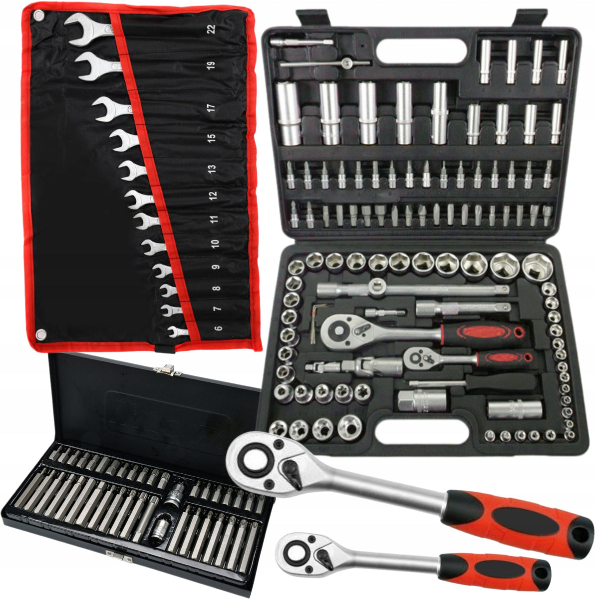 TOOL SET SOCKET WRENCHES 160 PCS 2 RATCHETS 1/2" 1/4 +YATO TORX