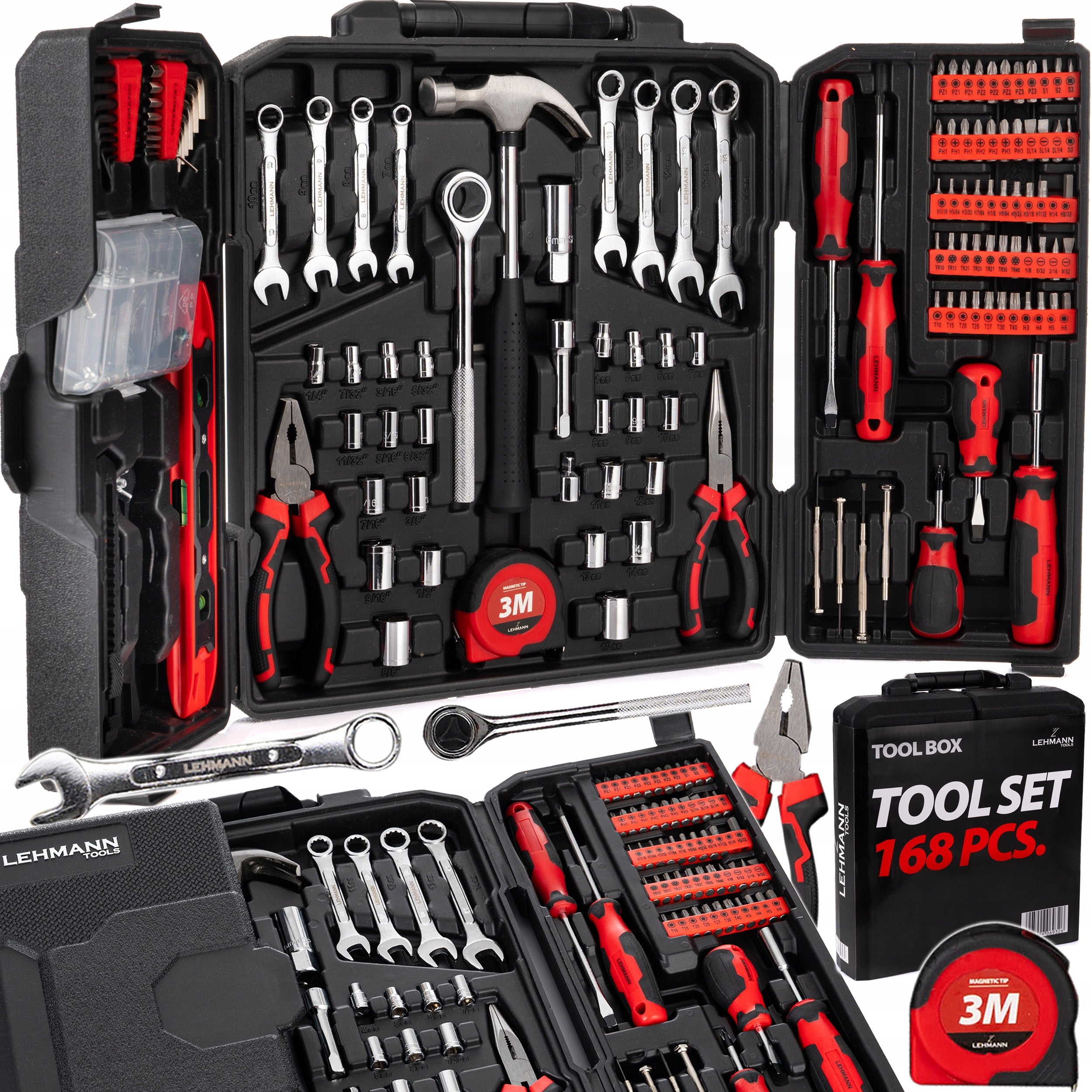 TOOL SET TOOL CASE SOCKET WRENCHES IN CASE 168 EL STEEL