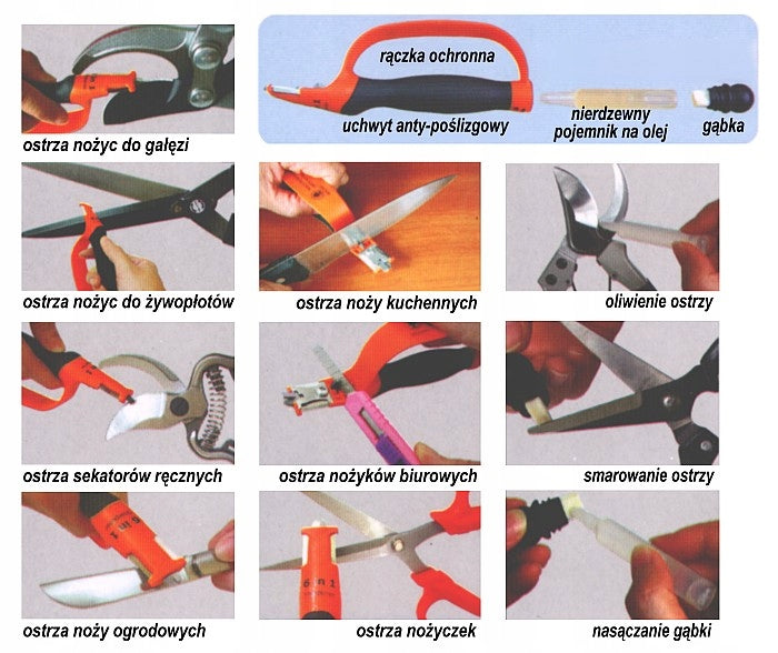 TOOL SHARPENER AT HOME GARDEN PRUNER KNIFE SCISSORS +OIL Product weight with unit packaging 0.14 kg