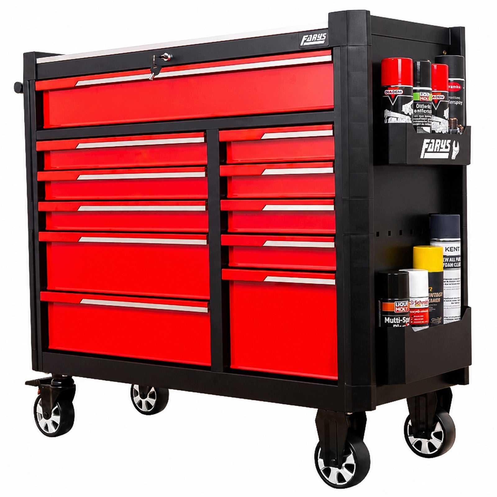 TOOL TROLLEY WORKSHOP CABINET ON WHEELS MOBILE 11 DRAWERS BRAKE Manufacturer code FR4280