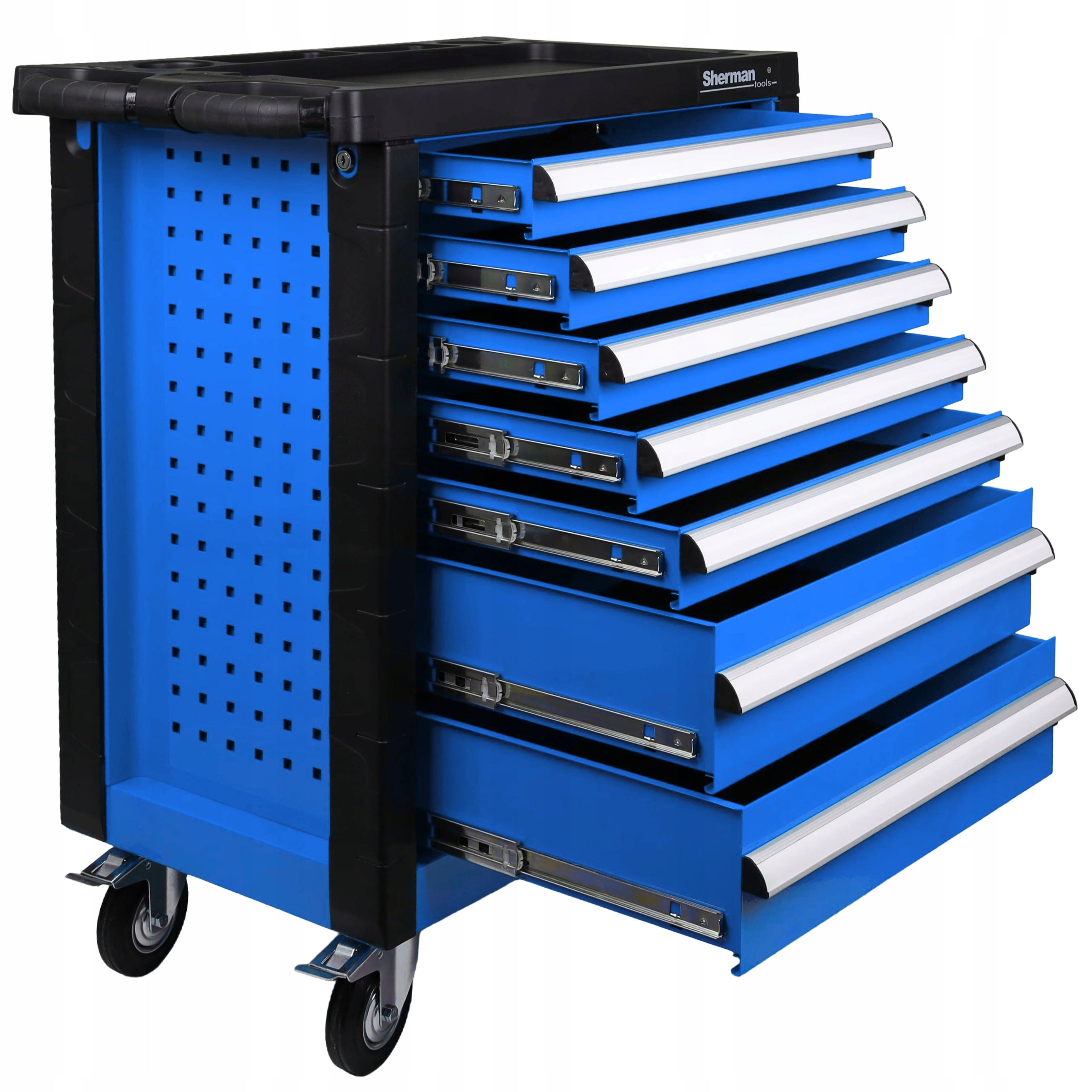 TOOL TROLLEY WORKSHOP CABINET ON WHEELS SHERMAN 7 DRAWERS BLUE Manufacturer code 7811442