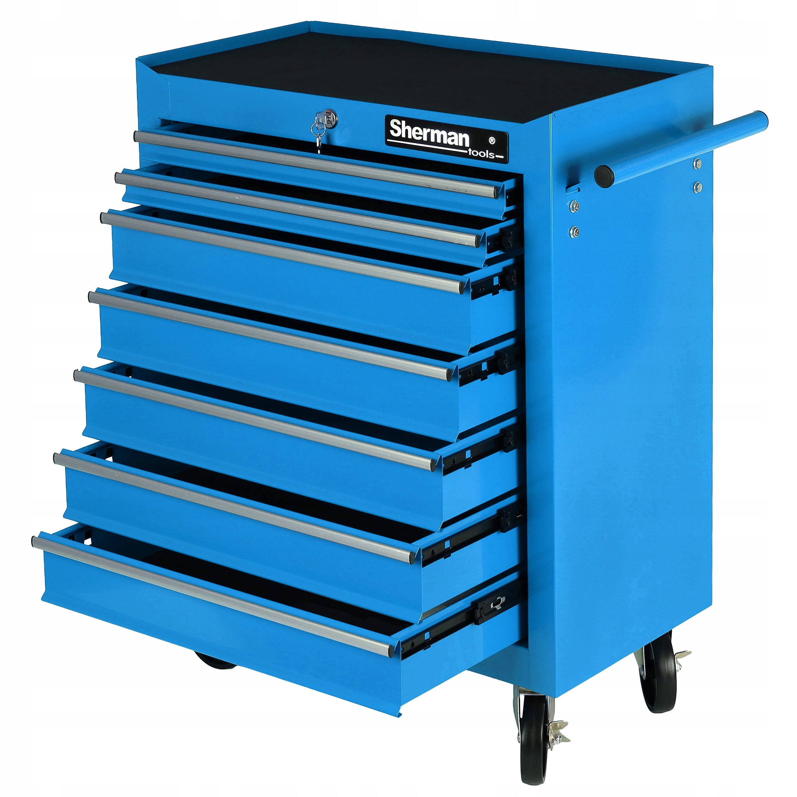 TOOL TROLLEY WORKSHOP CABINET on wheels Sherman 7 DRAWERS blue Manufacturer code 7811375