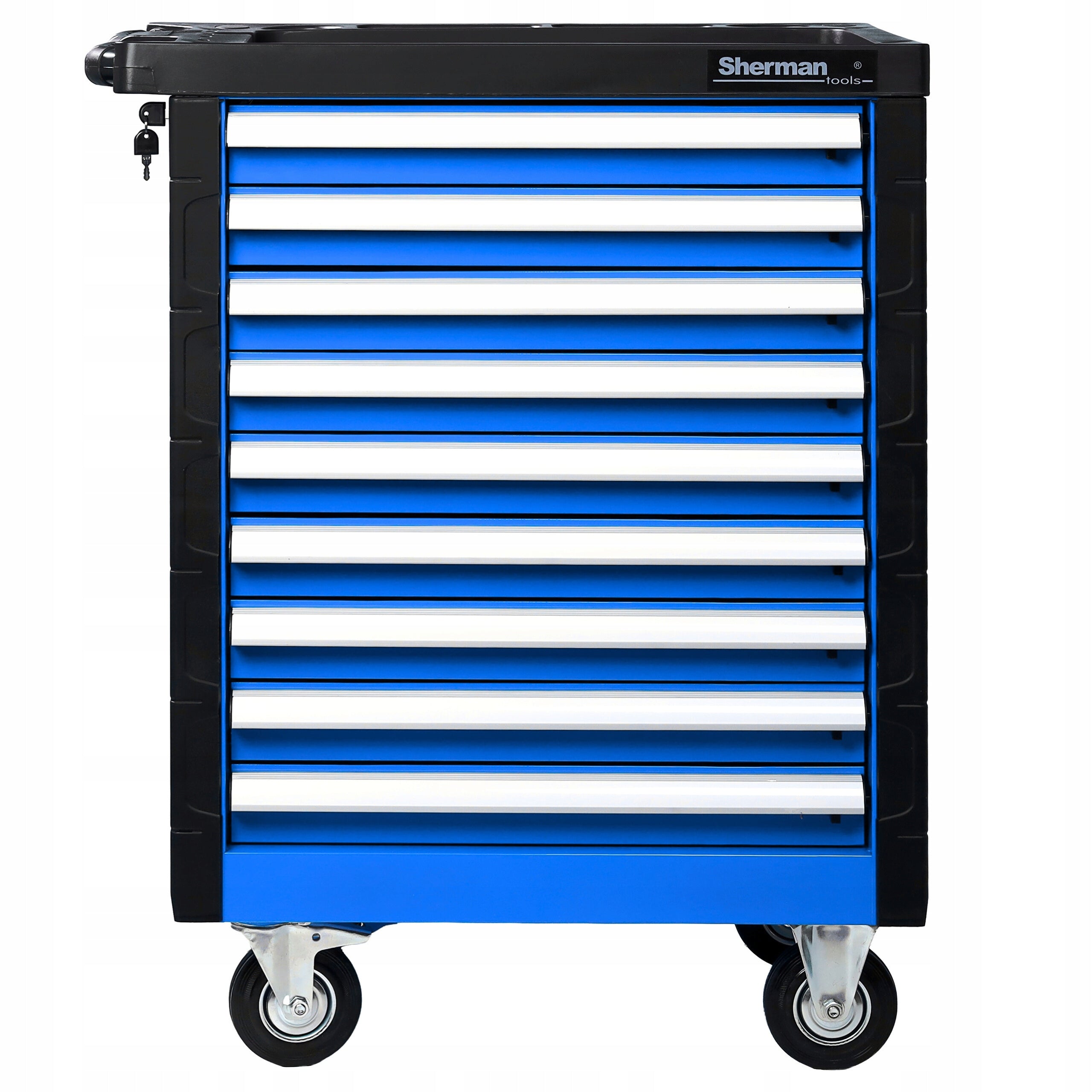 TOOL TROLLEY WORKSHOP CABINET on wheels Sherman - 9 drawers Packaging status original