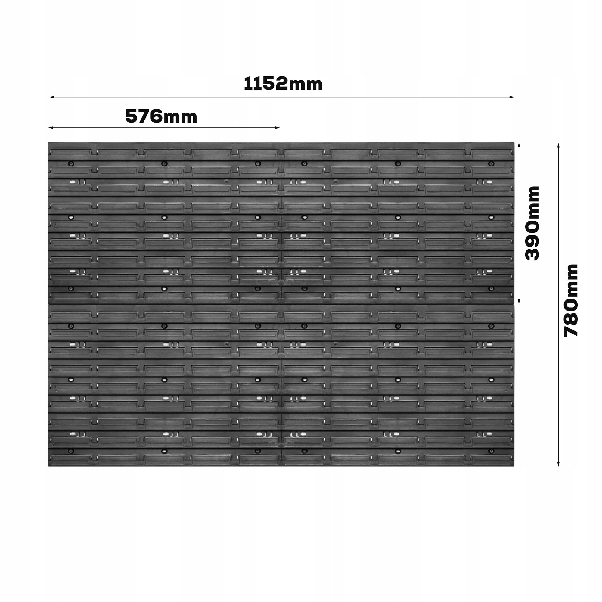 TOOL WALL BOARD 115x78 CM FOR GARAGE 56 BOXES WORKSHOP KEYS Product width 115 cm