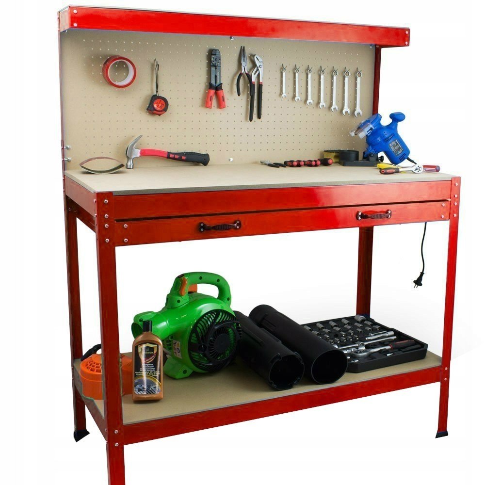TOOL WORKBENCH WITH DRAWER FOR GARAGE WORKSHOP HOOKS Manufacturer code Ivalnet-STÓŁ-0326