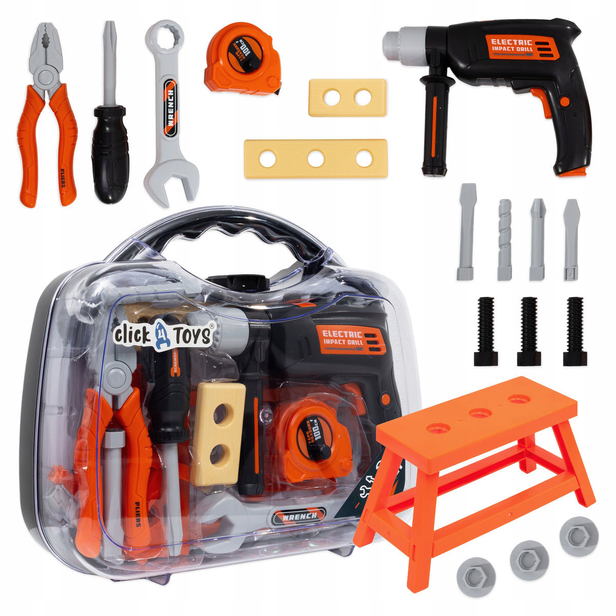 TOOLS FOR CHILDREN SCREWDRIVER SMALL DIYER 22 EL + SUITCASE