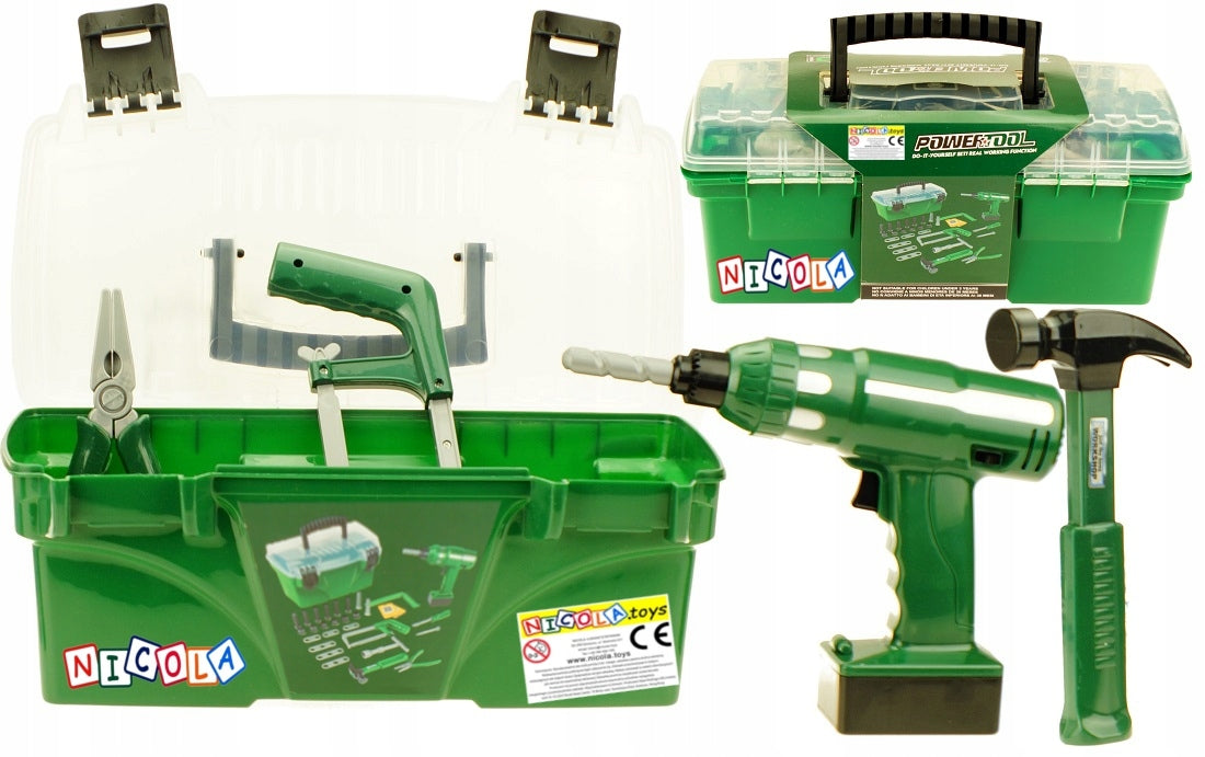 TOOLS LARGE BOX + DRILL WORKSHOP 2914 Packaging status original