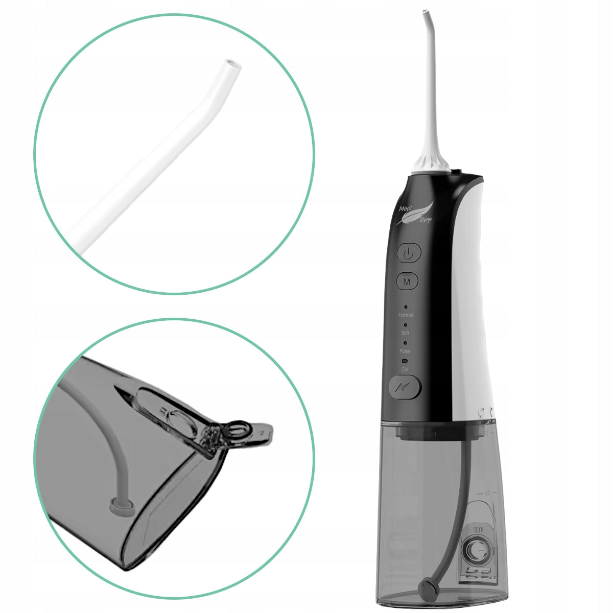TOOTH IRRIGATOR BLACK WIRELESS PULSED DENTAL 4 MODES 5 Manufacturer code IRG.C