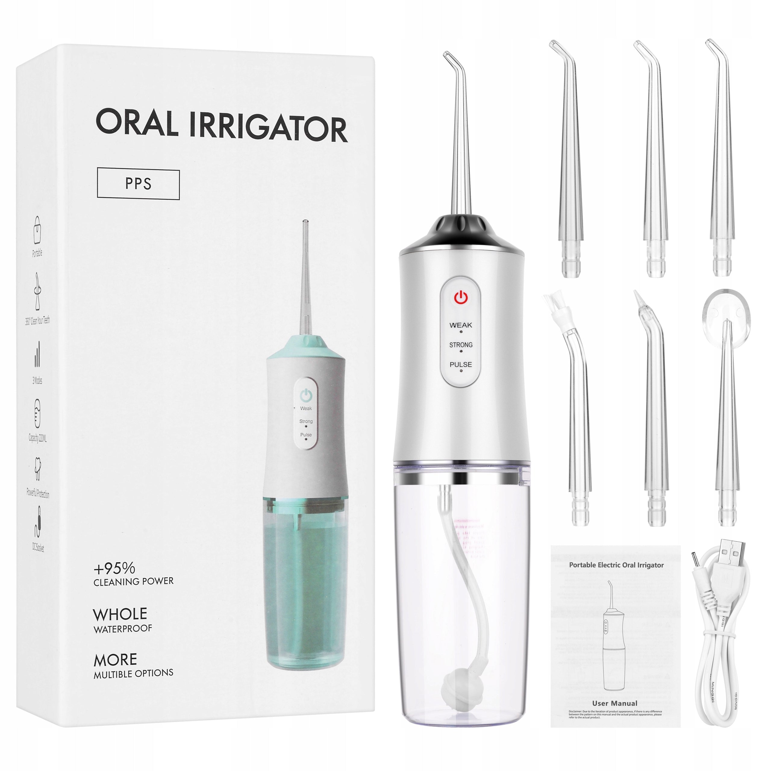 TOOTH IRRIGATOR WATER WIRELESS DENTAL STRONG Green Model 053150