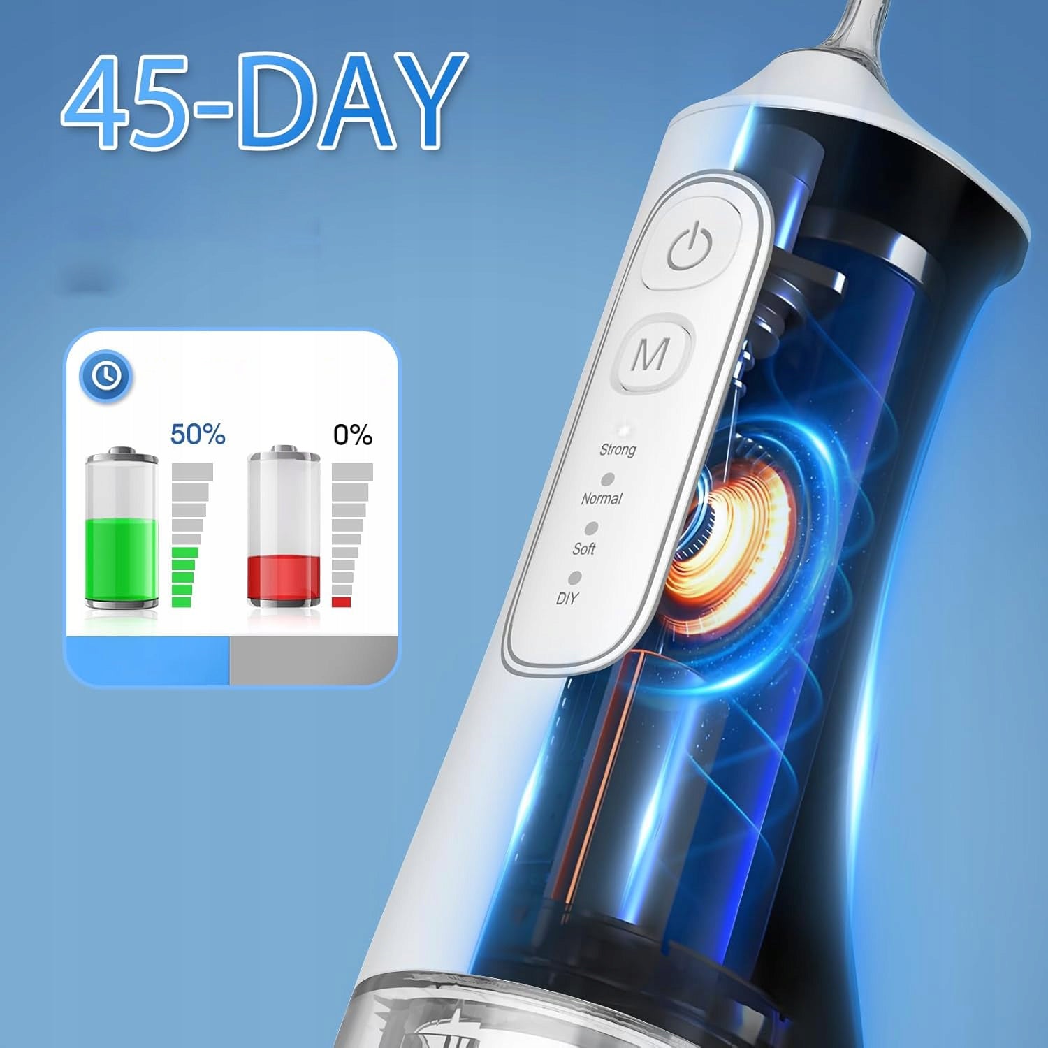 TOOTHBRUSH WIRELESS DENTAL STRONG 6NOZZLE BLACK IPX7 300ML Kind wireless