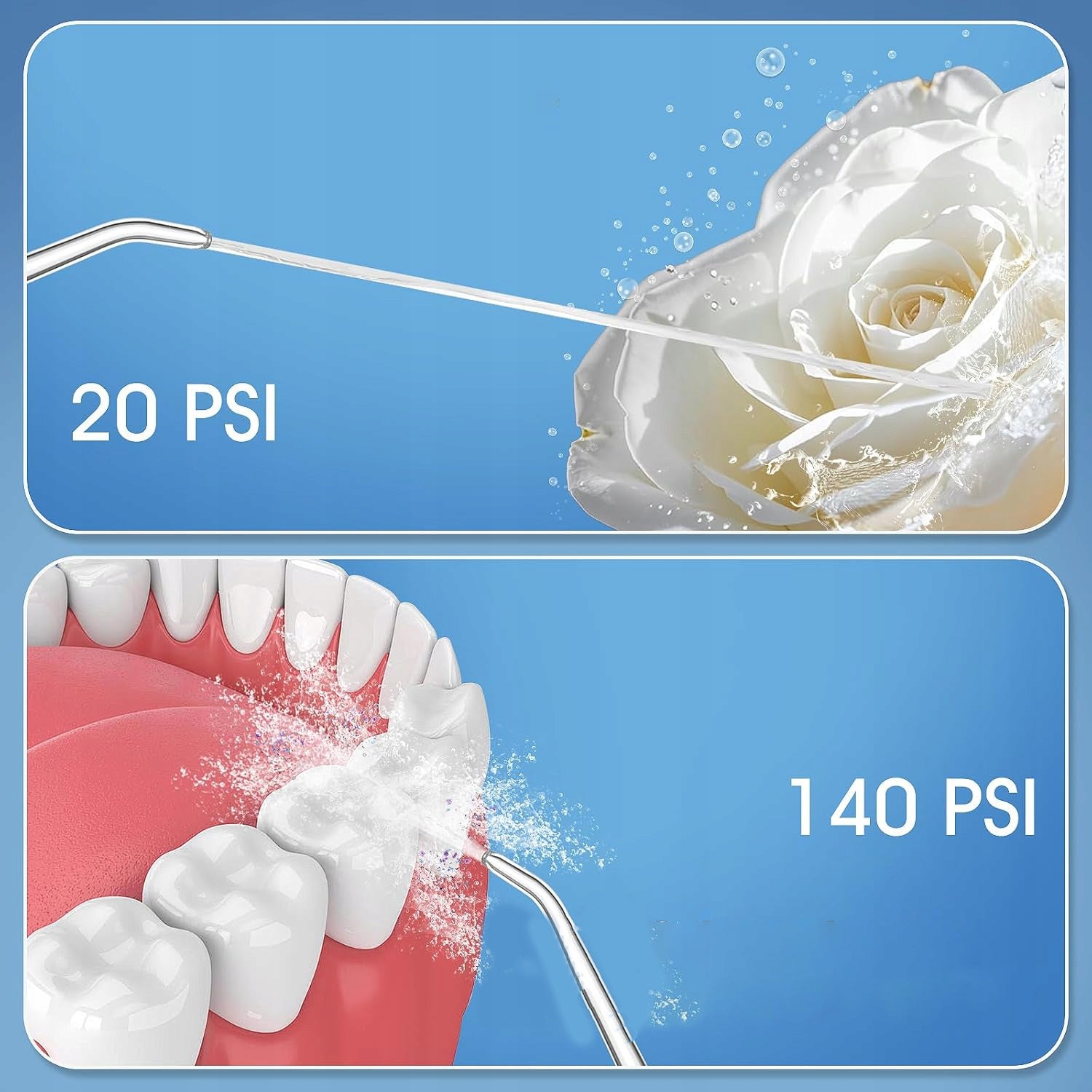 TOOTHBRUSH WIRELESS DENTAL STRONG 6NOZZLE BLACK IPX7 300ML Power supply rechargeable battery