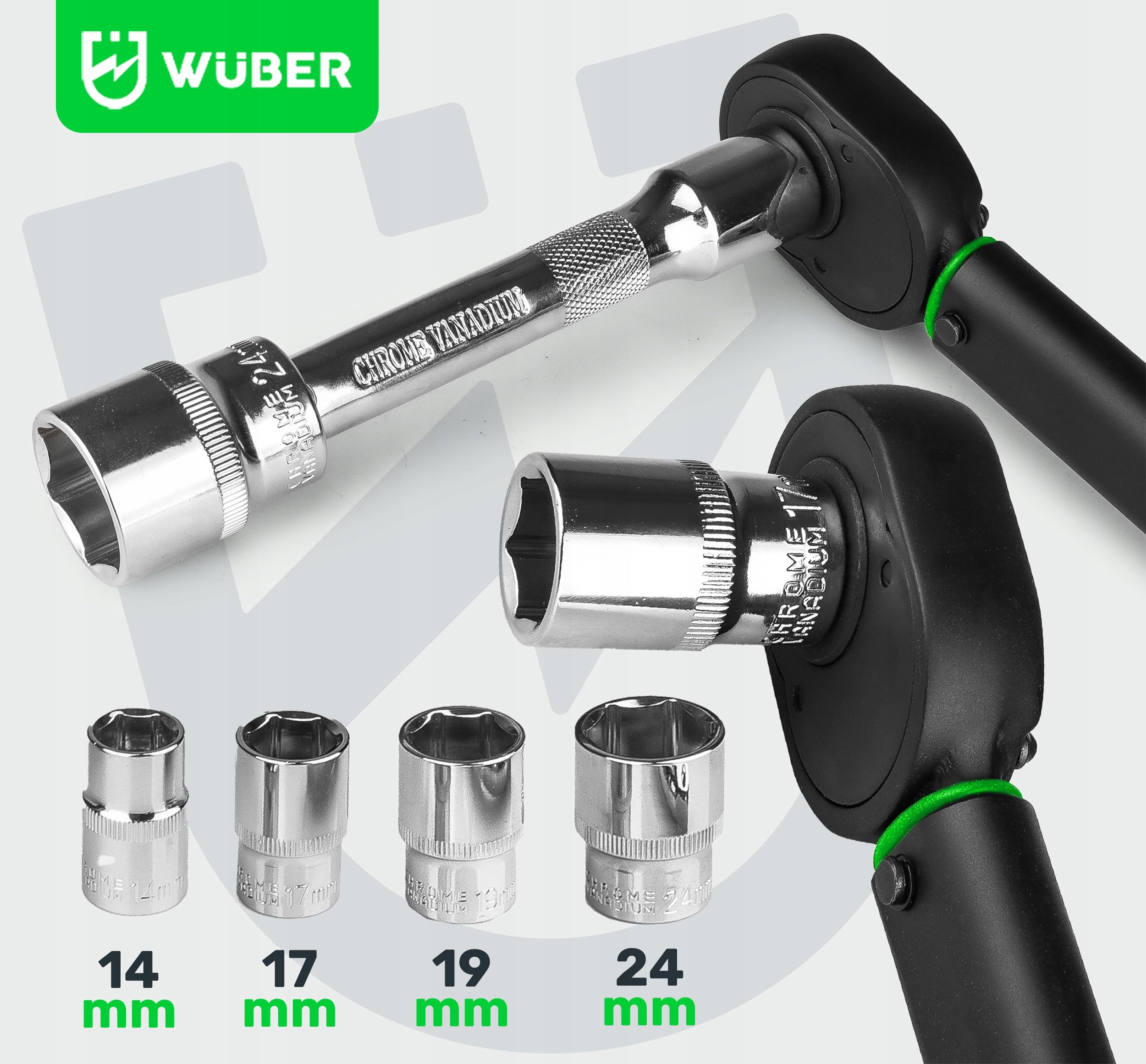 TORQUE WRENCH 1/2" 28-210Nm CrMO IN CASE +4 CAPS Brand Wuber