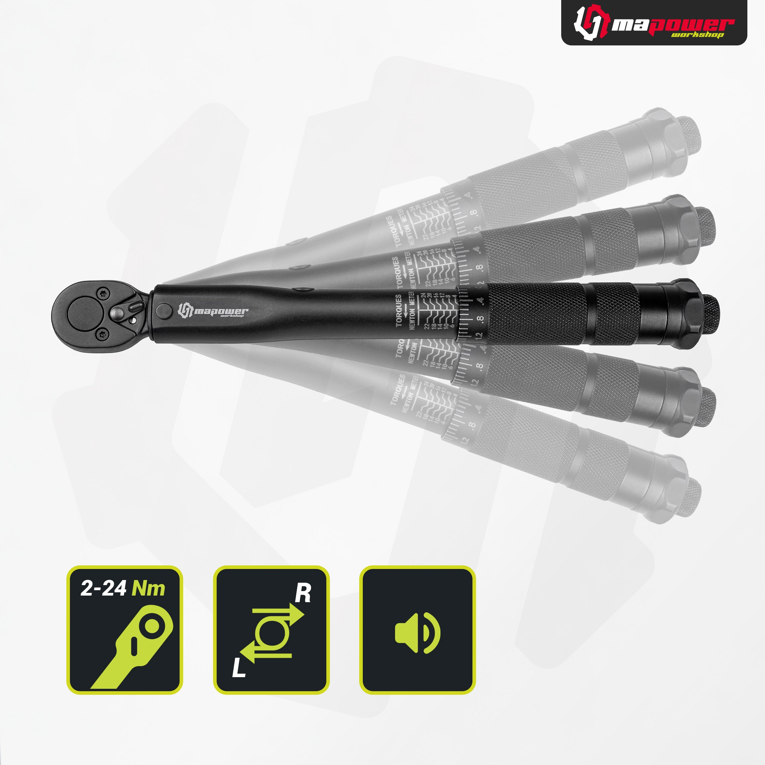 TORQUE WRENCH FOR BIKE 1/4' 2-24Nm CALIBRATION CERTIFICATE WITH LOCK Manufacturer code MAPOWERTW02