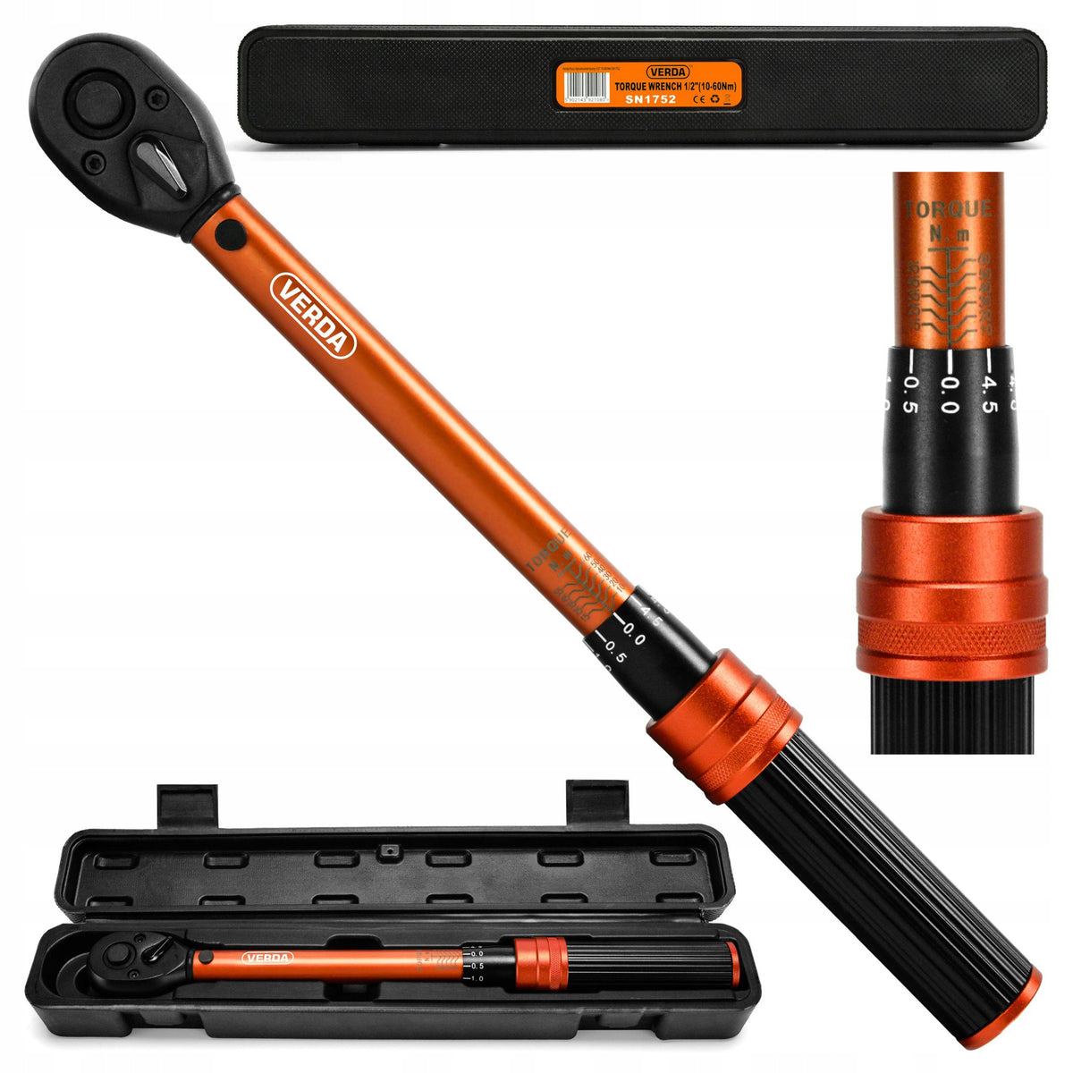 TORQUE WRENCH WITH 1/2" LOCK 10-60Nm FOR CANDLES SUITCASE CASE