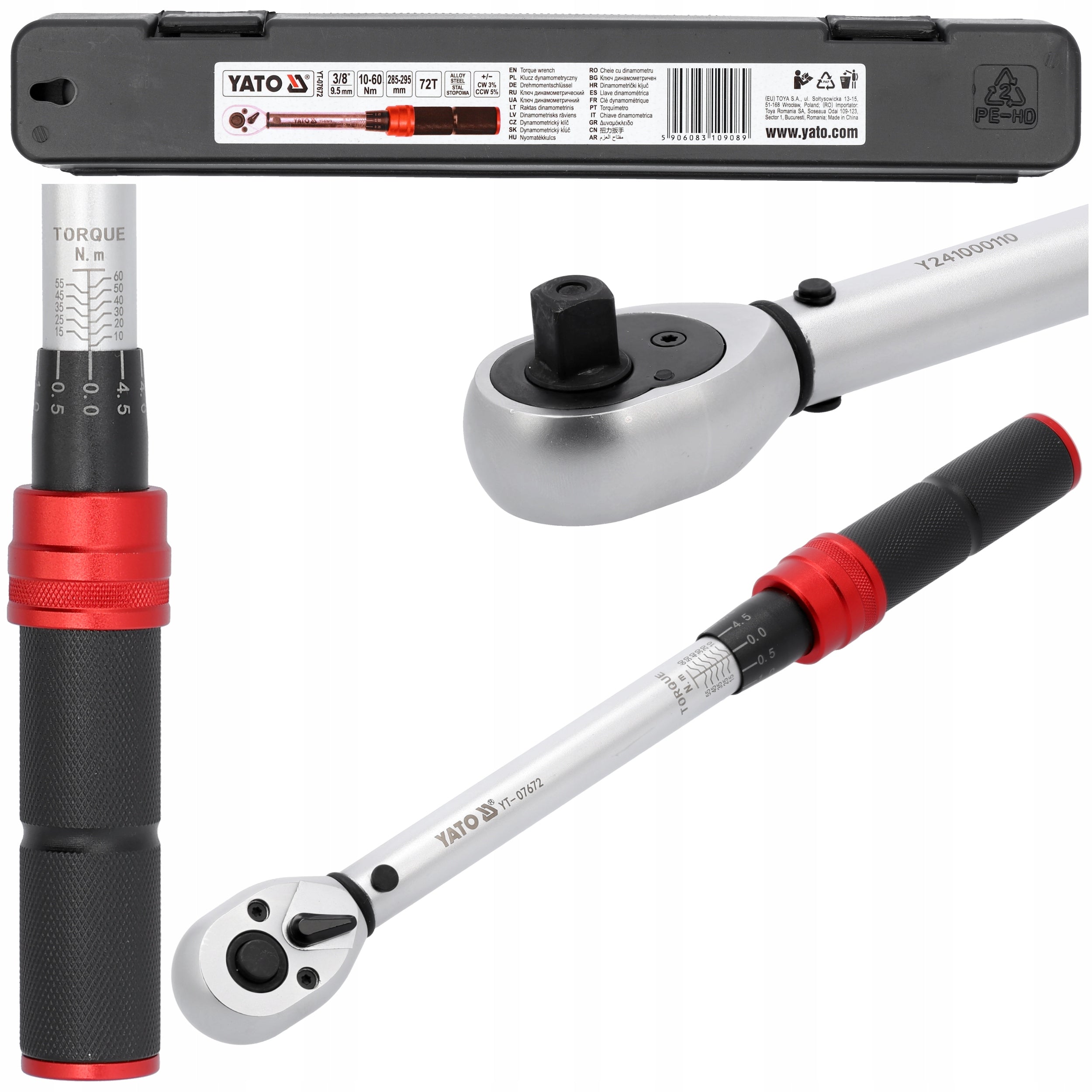 TORQUE WRENCH YATO 3/8" 10-60Nm CALIBRATION CERTIFICATE