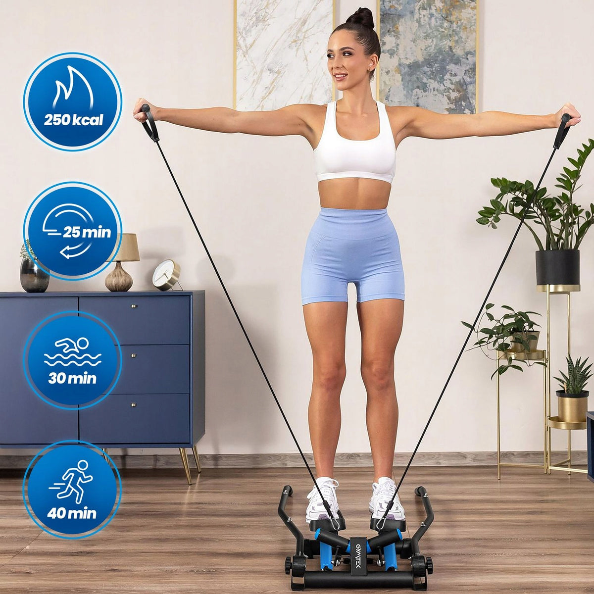 TORSION STEPPER FOR EXERCISES WITH ARMS AND LINKS COUNTER XST700 GYMTEK Brand Gymtek