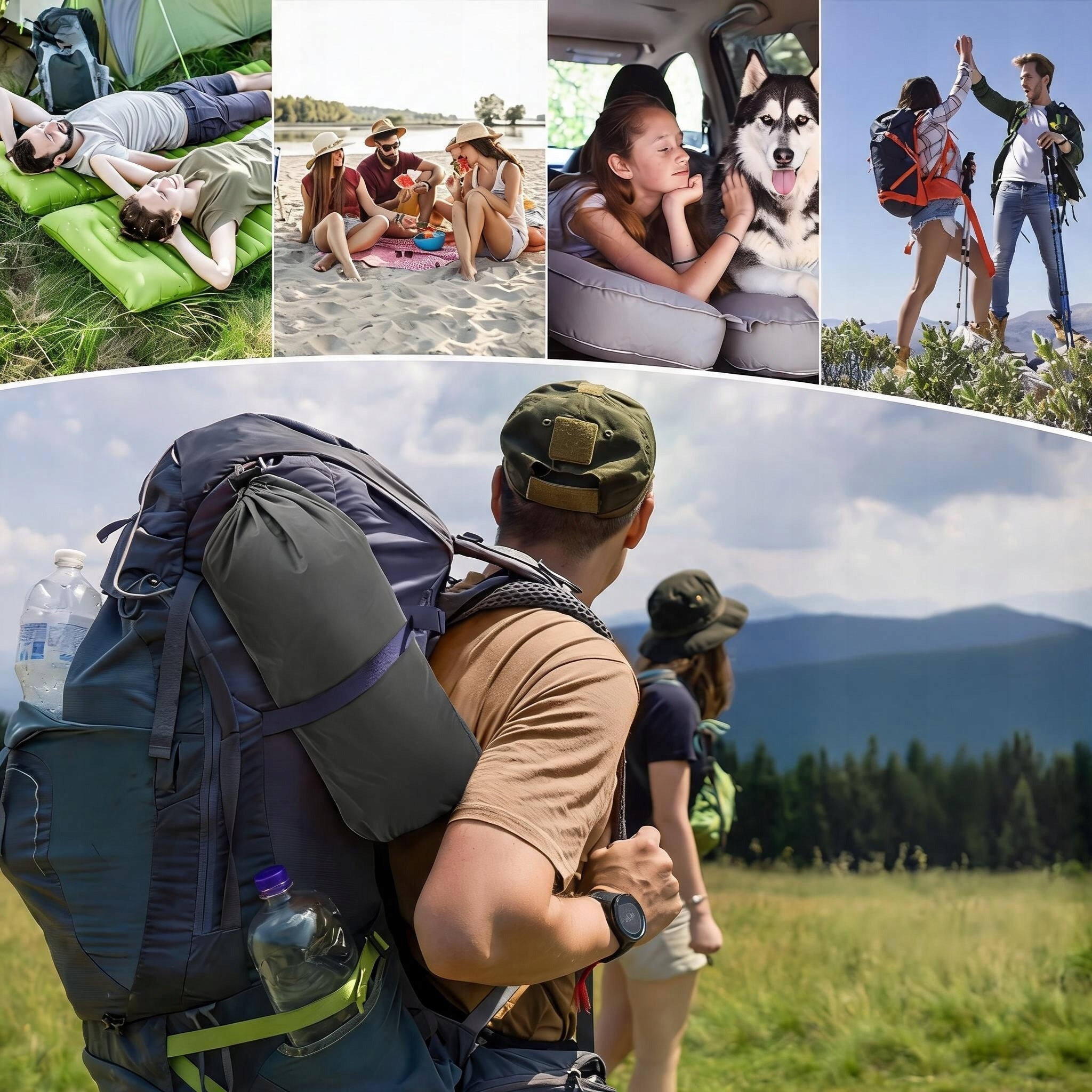 TOURIST MATTRESS INFLATABLE TENT MAT DOUBLE+REPAIR KIT Brand Epifit