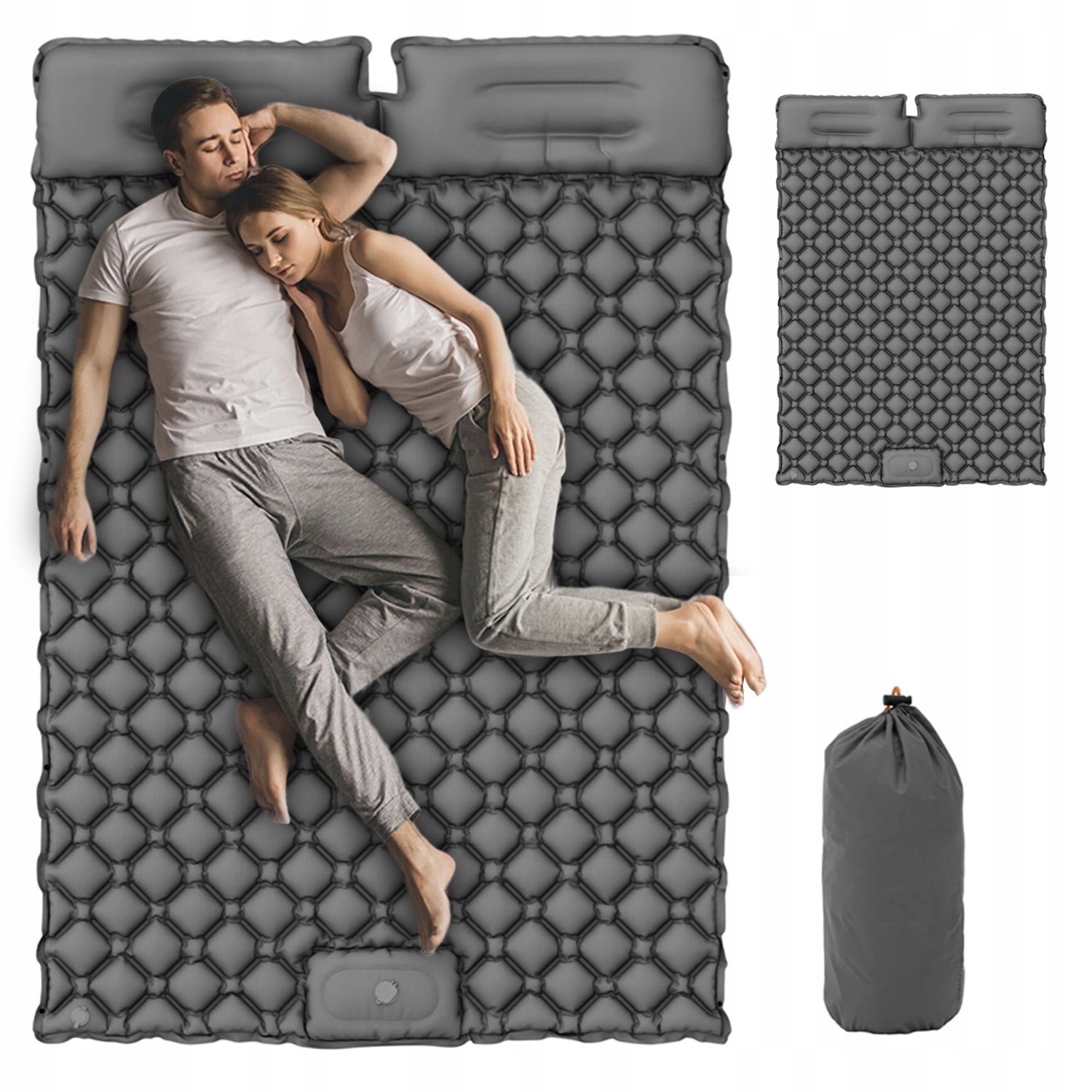 TOURIST MATTRESS INFLATABLE TENT MAT DOUBLE+REPAIR KIT