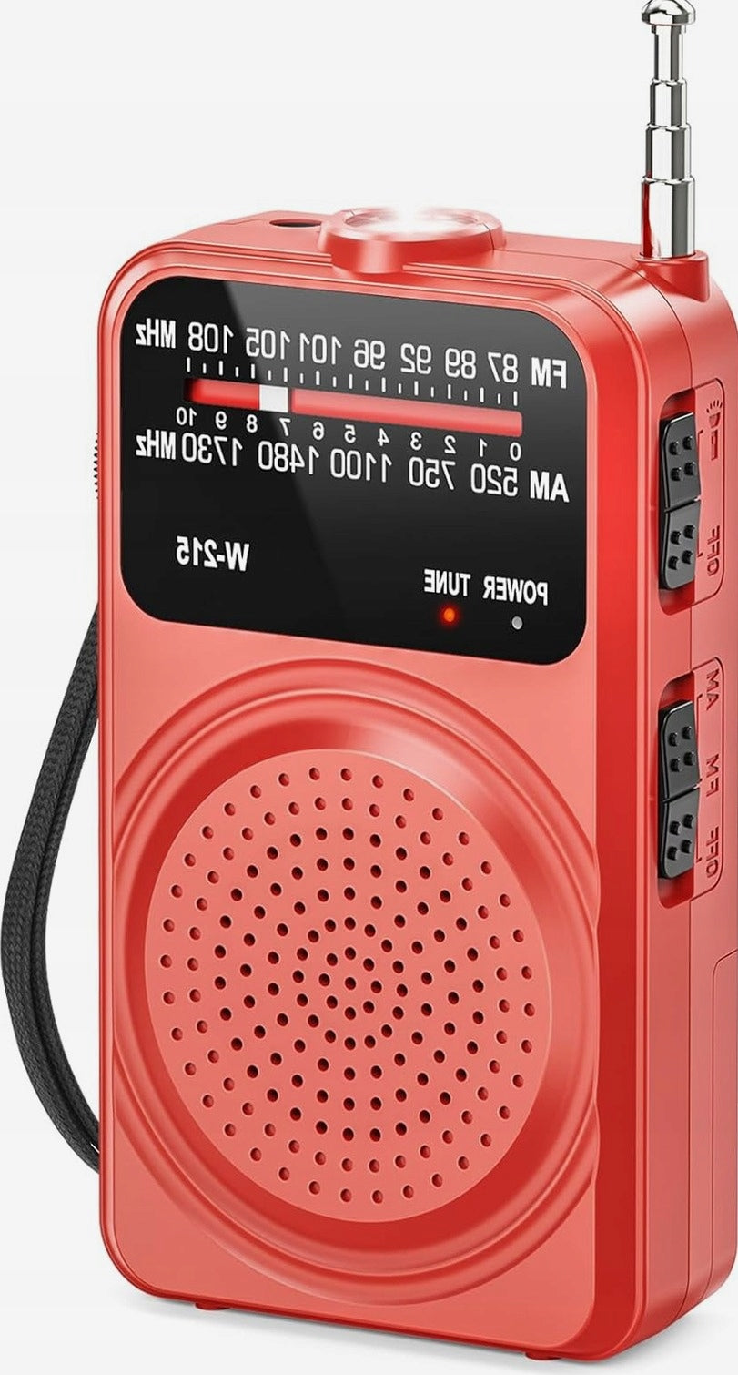 TOURIST RADIO RED PORTABLE FM AM UNIVERSAL COMPACT FLASHLIGHT