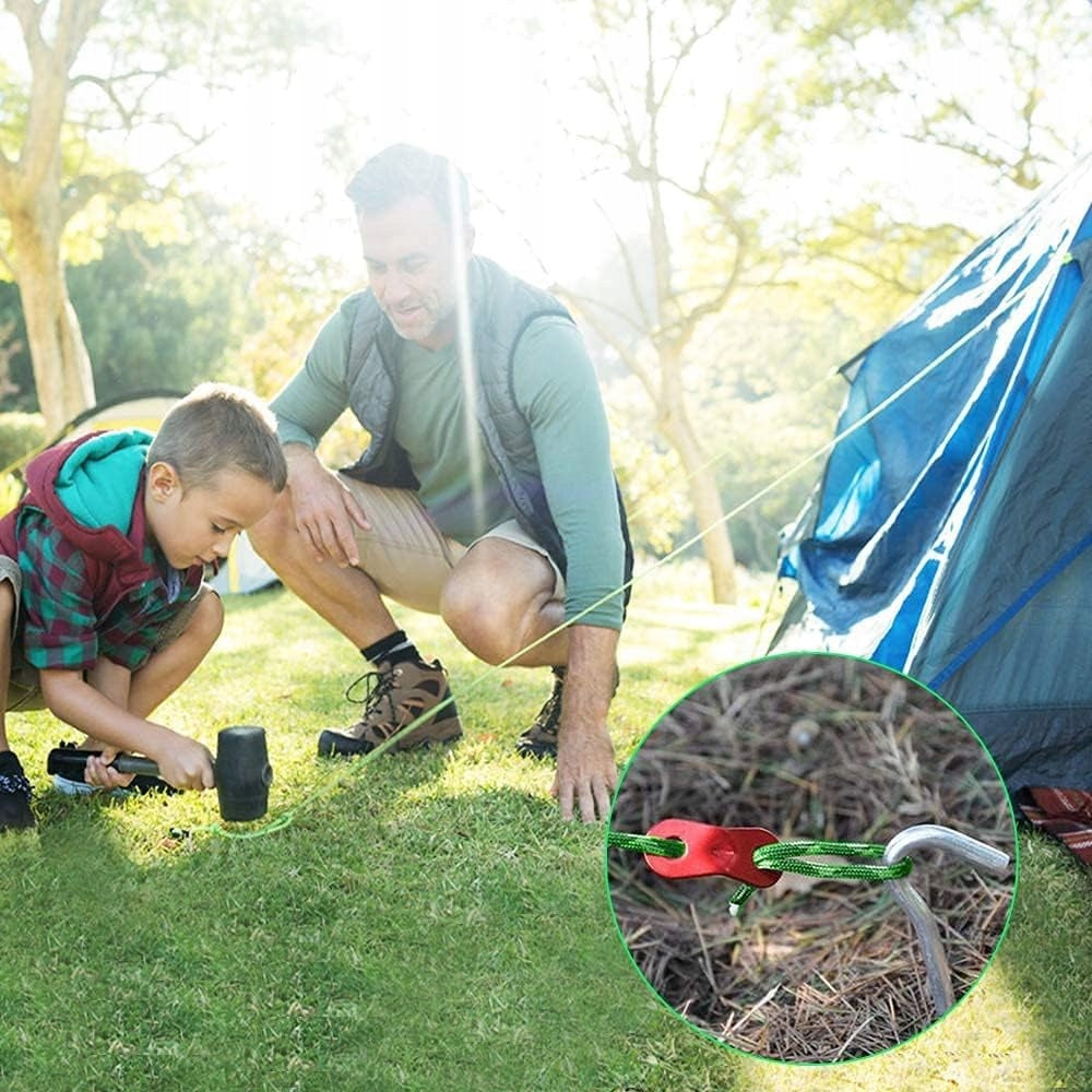 TOURIST ROPE 4M TENSION FOR TENTS 4MM SET WITH ROPE TENSIONER 10PCS Brand Bedee
