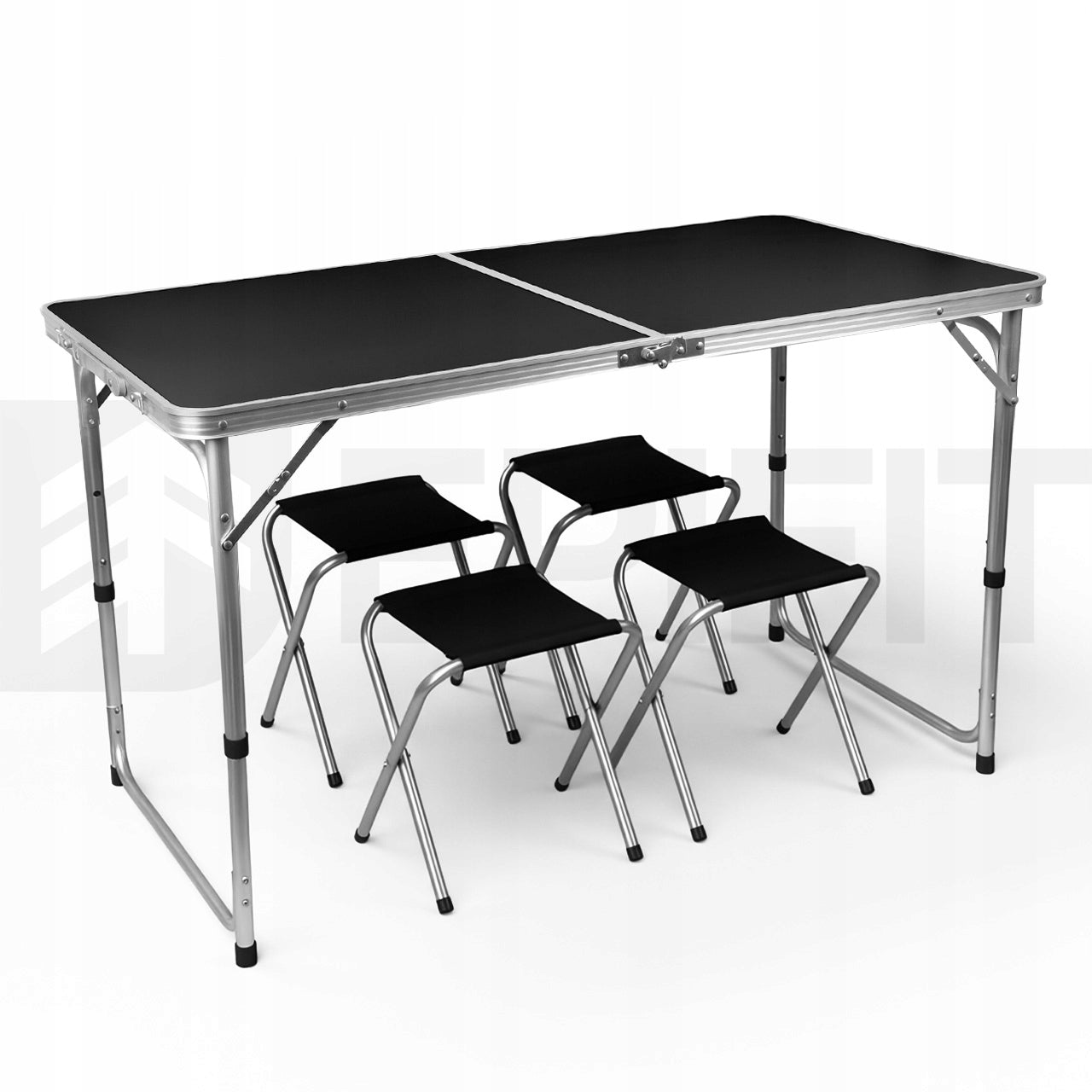 TOURIST TABLE 120CM FOLDING TABLE 4 CHAIRS CAMPING SET SUITCASE Packaging status original