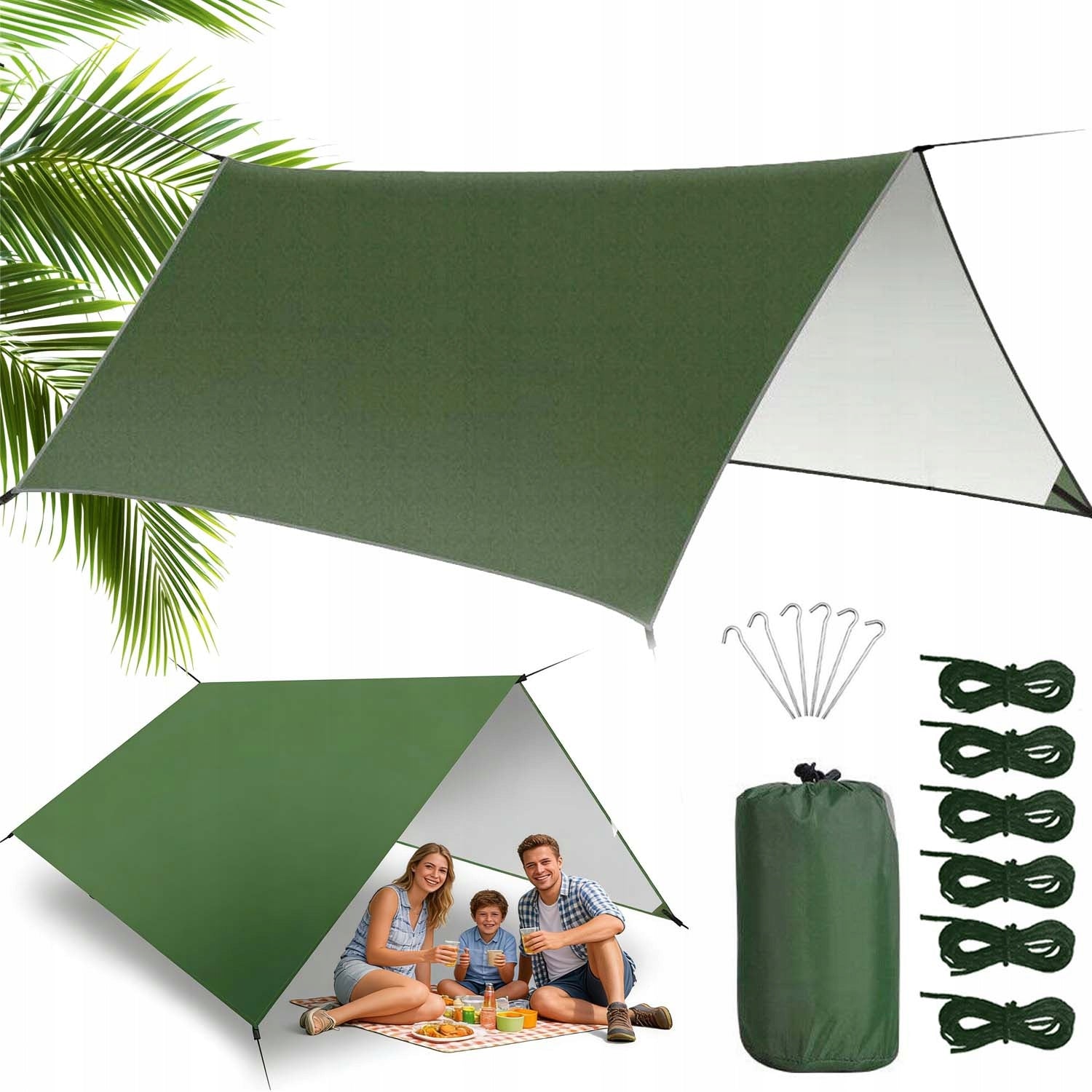 TOURIST TARP SHEET CAMPING TARPAULIN FOR CAMPING HIKING BEACH BAG