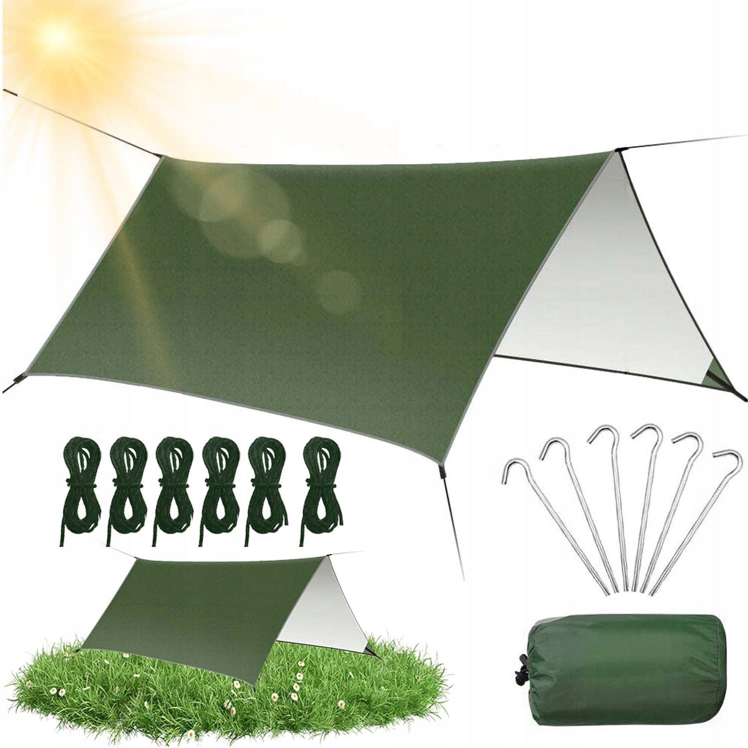 TOURIST TARP WATERPROOF TENT SHEET TARPAULIN CAMPING UV PROTECTION