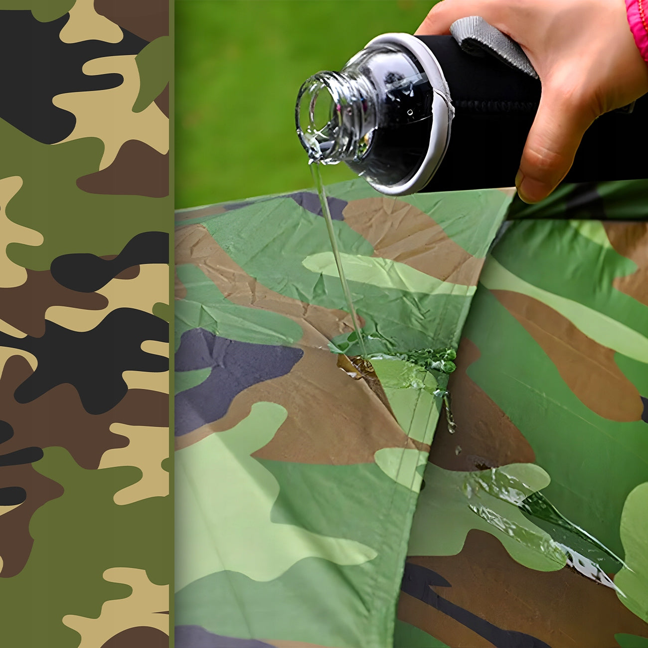 TOURIST TENT CAMO 4-PERSON CAMPING WITH MOSQUITO NET WINDOW 200 x 200CM Brand MAXSELL
