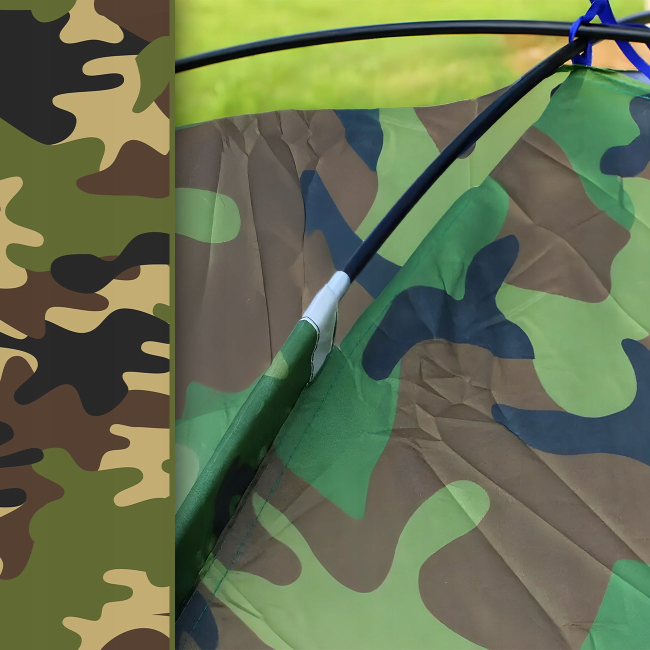 TOURIST TENT CAMO 4-PERSON CAMPING WITH MOSQUITO NET WINDOW 200 x 200CM Manufacturer code NAMIOT TURYSTYCZNY NA KEMPING WYJAZD RYBY