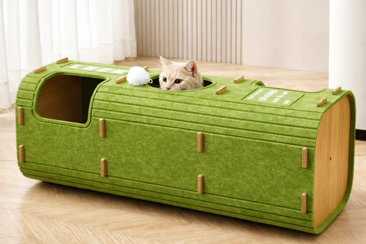 TOWER CAT BED WITH SCRATCHING POST LARGE COTTAGE 90X34X34CM SOFT 4 LEVEL Length 34.5 cm