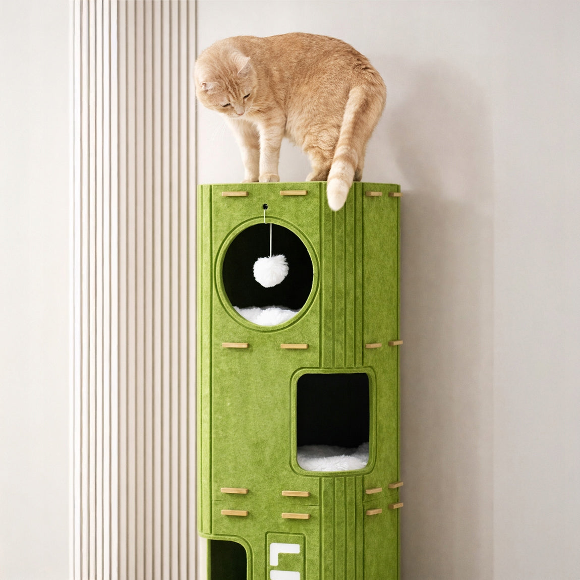 TOWER CAT BED WITH SCRATCHING POST LARGE COTTAGE 90X34X34CM SOFT 4 LEVEL Manufacturer code 008288