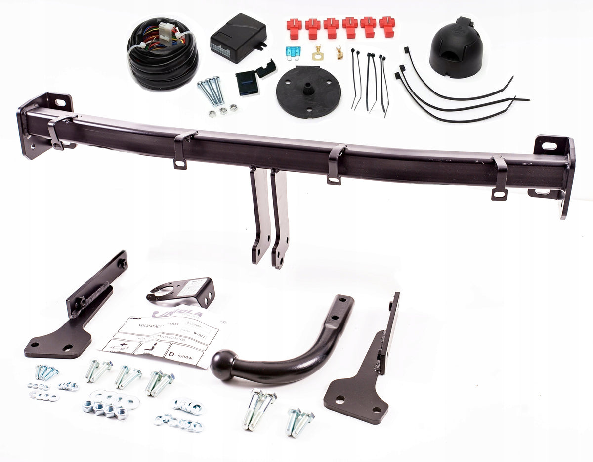 TOWING HOOK + 7PIN MODULE + VW CADDY harness from 2004 to 2020 1650kg Packaging status original