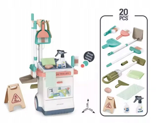 TOY CLEANING CART FOR KIDS VACUUM CLEANER SET ACCESSORIES Brand Pan i Pani Gadżet