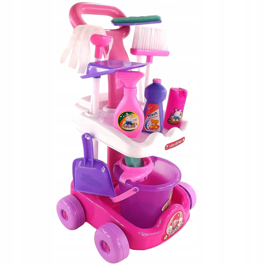 TOY CLEANING KIT PINK CART SWEEPER SPONGE MOP BUCKET EAN (GTIN) 5907385913299