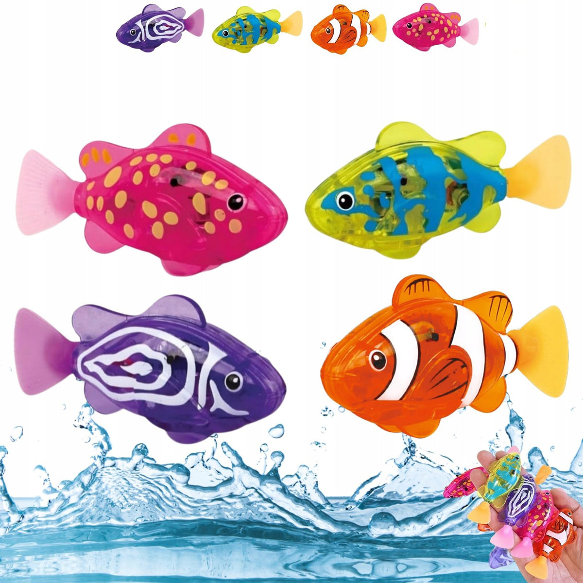 TOY FLOATING ROBOTIC FISH SET OF 4 PCS.