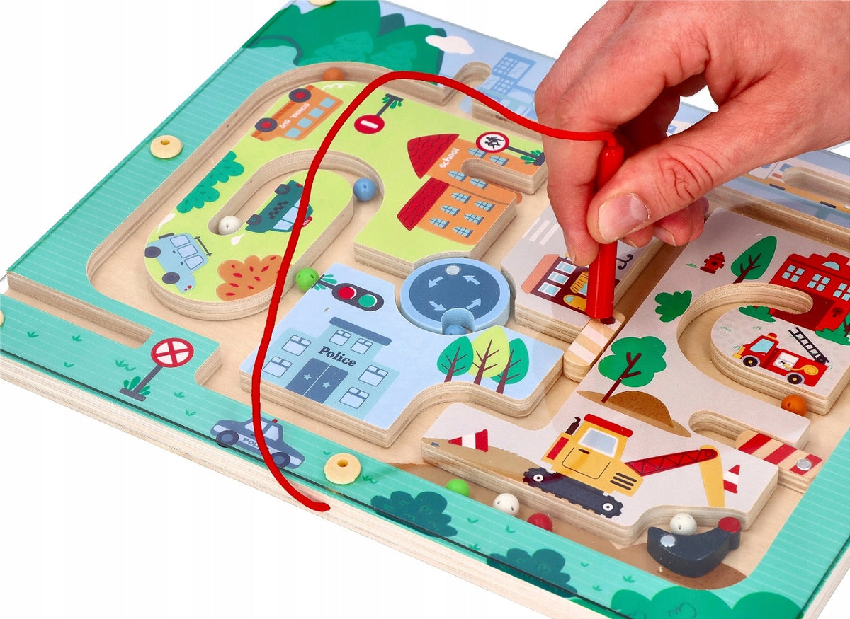 TOY FOR BOY 18M+ WOODEN MAZE MAGNETIC TRANSPORT QUALITY Manufacturer code L20238