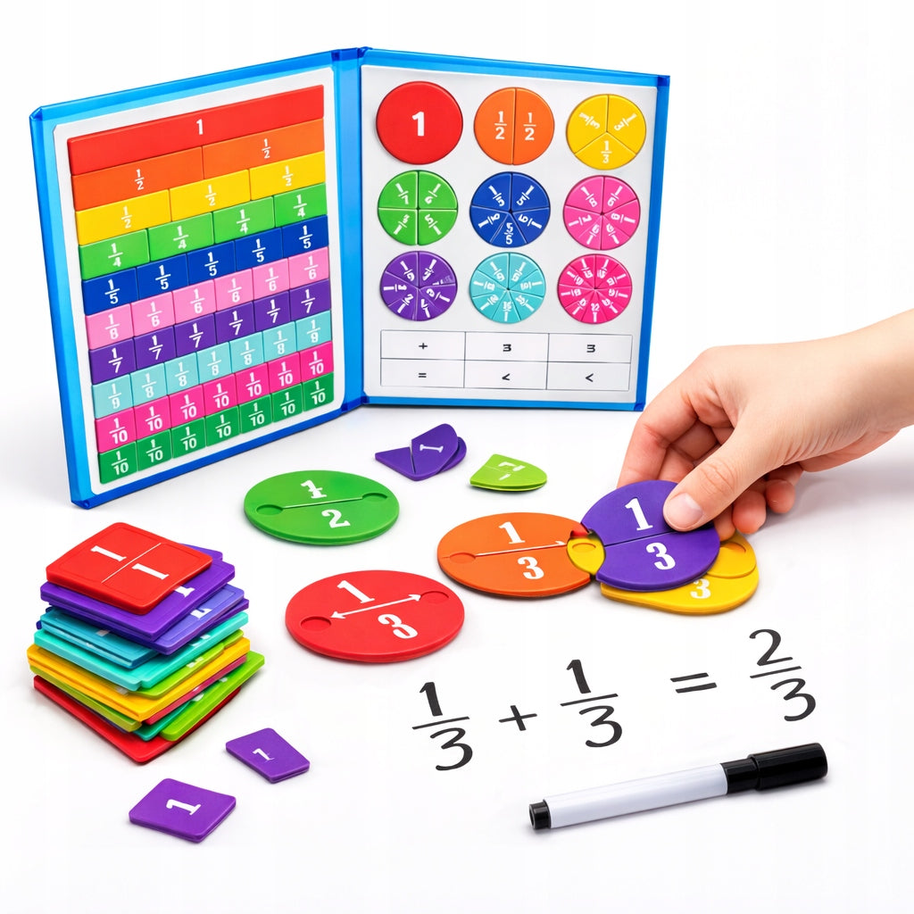 TOY FOR LEARNING MATHEMATICS FRACTIONS OF BOARDS MAGNETIC EDUCATIONAL MONTESSORI Brand PD