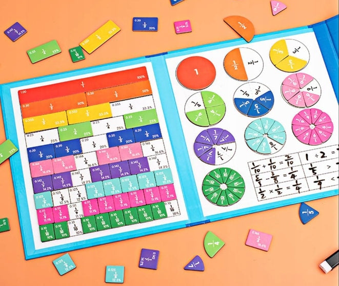 TOY FOR LEARNING MATHEMATICS FRACTIONS OF BOARDS MAGNETIC EDUCATIONAL MONTESSORI Manufacturer code ułamki magnetyczne