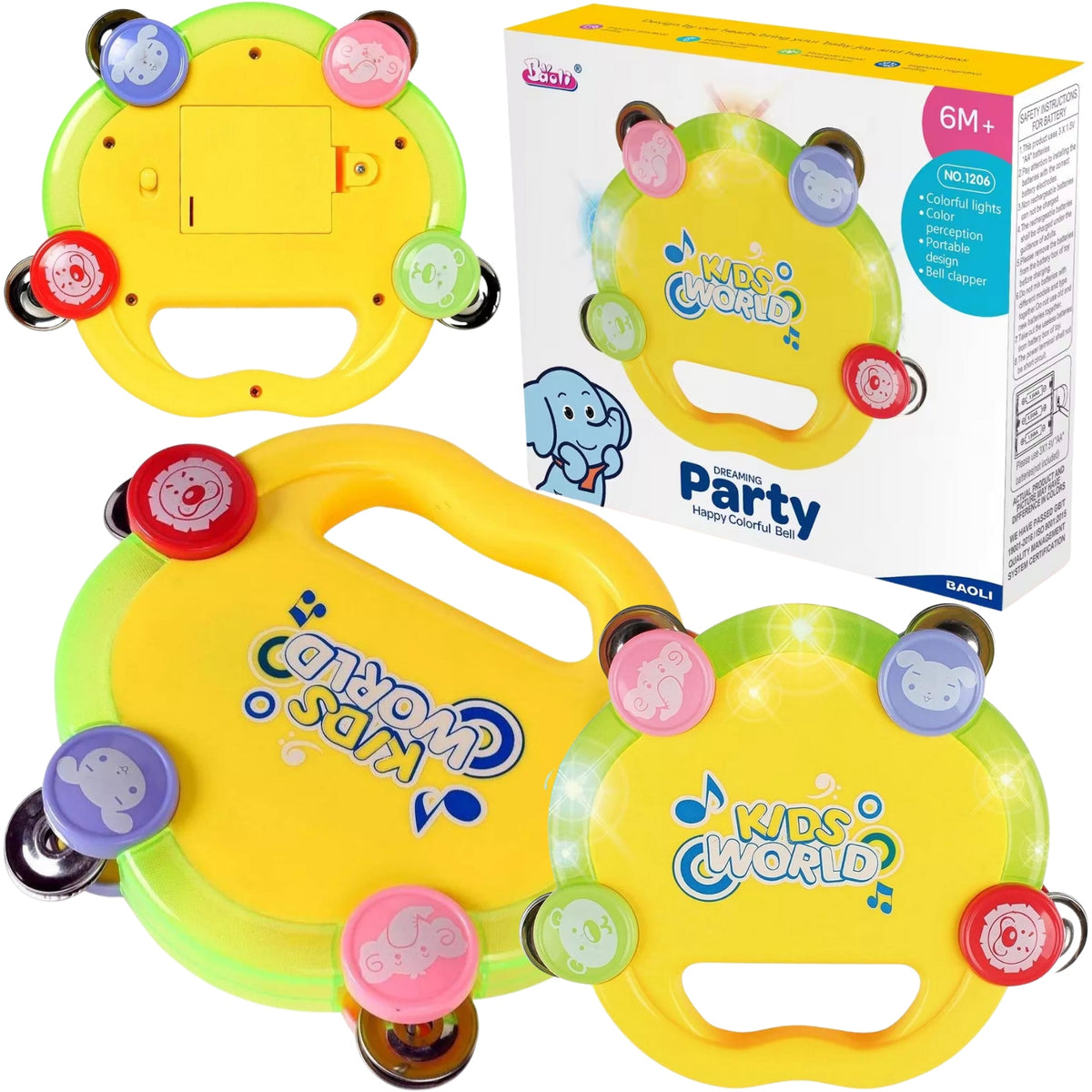 TOY GRECHOTKA FOR INFANTS TAMBOURINE FOR CHILDREN MUSICAL INSTRUMENT 6M+ Manufacturer code ZABAWKA DLA NIEMOWLĄT PREZENT DLA DZIECKA