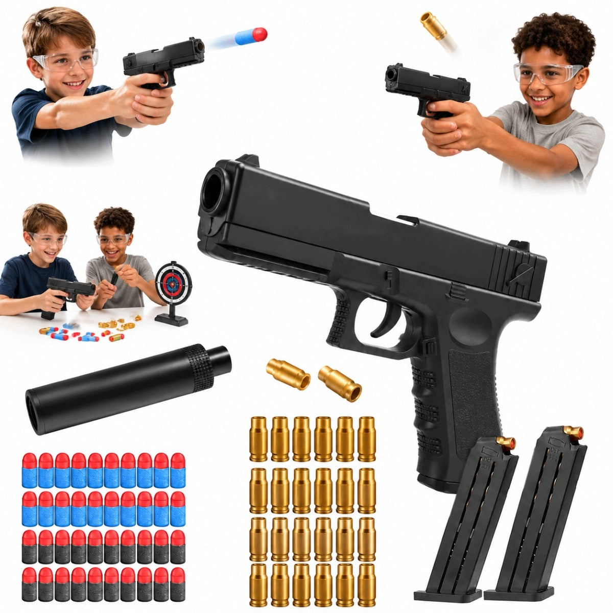 TOY GUN SOFT FOAM CARTRIDGES INCLUDED + SCALES TOY GLOCK