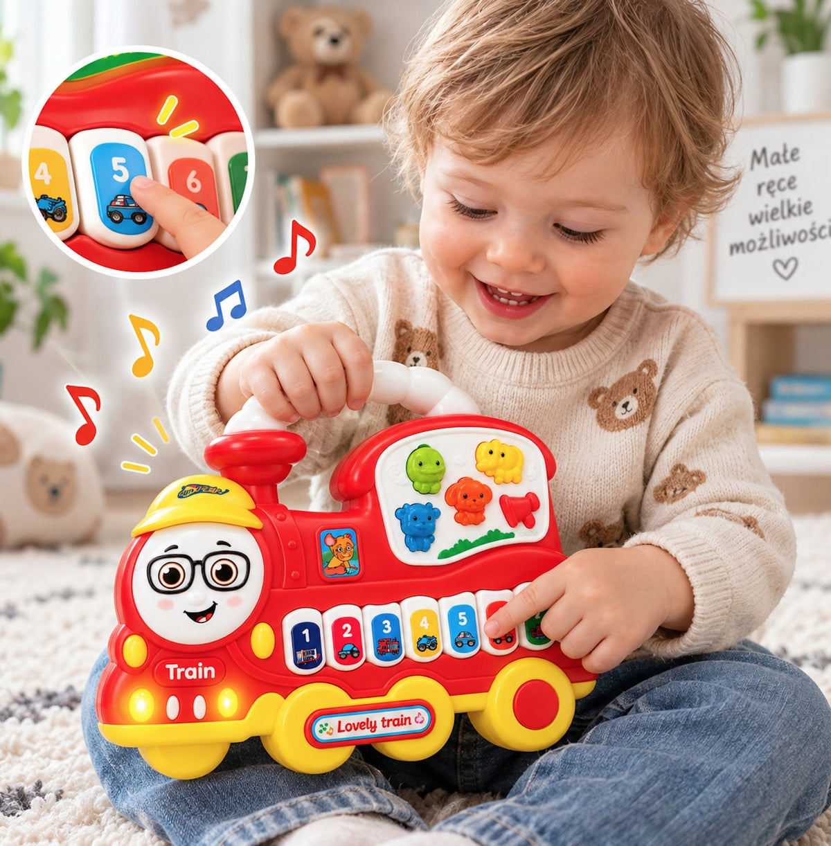 TOY INTERACTIVE TRAIN WITH LIGHTS AND MELODIES PIANO FOR A CHILD Kind other