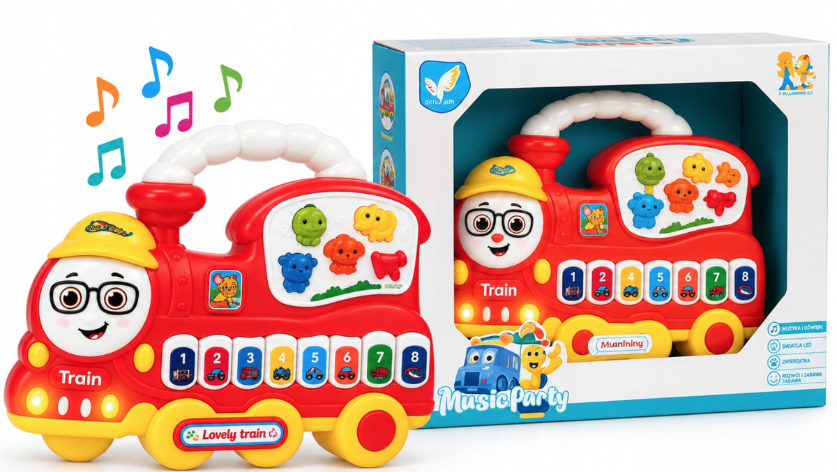 TOY INTERACTIVE TRAIN WITH LIGHTS AND MELODIES PIANO FOR A CHILD