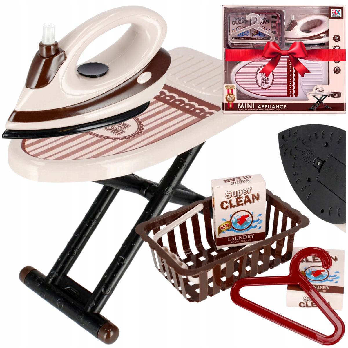 TOY IRON WITH IRONING BOARD AGD SET AKCESORIA FOR GIFT