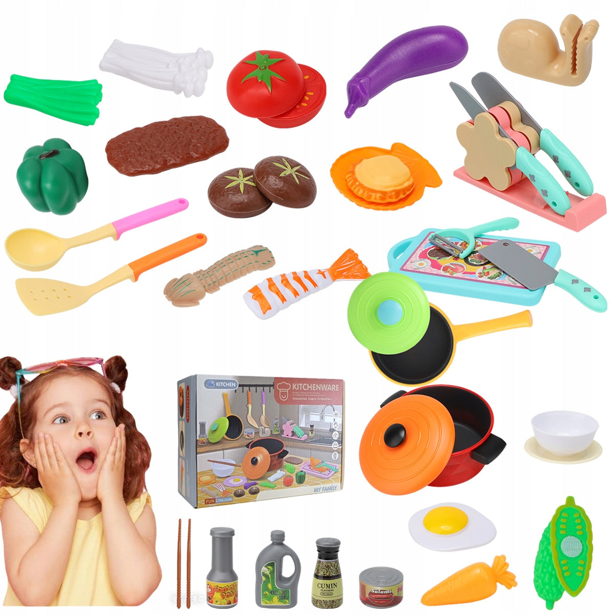 TOY KITCHEN FOR CHILDREN KITCHEN SET FOR COOKING |35 ELEMENTS|