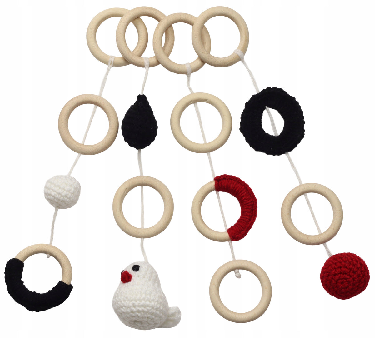 TOY PENDANTS FOR EDUCATIONAL STAND 4 PIECES BABY GYM HANDMADE