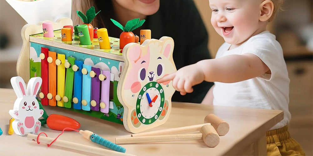 TOY PIANO CYMBALS WOODEN SORTER 8IN1 FOR ONE YEAR OLD CHILD HOME Brand Bedee